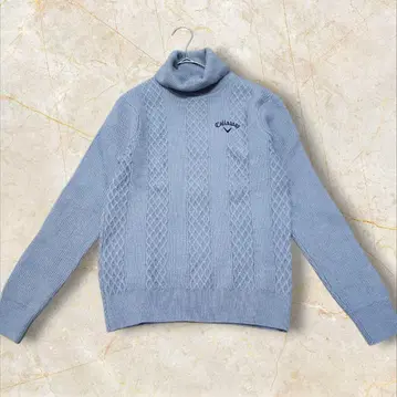 Callaway 울 혼방 하이넥 긴팔 니트 그레이 두꺼운 원단