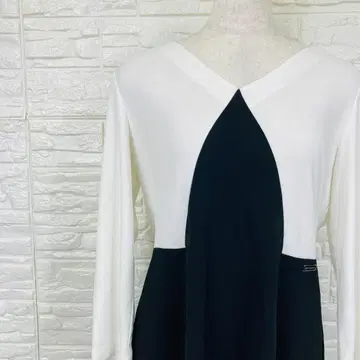 피에르 가르뎅 상의 원피스 L 바이컬러 V넥 [ 2824-3 ]