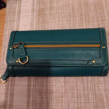 터콰이즈 가죽 이단 접이식 지갑