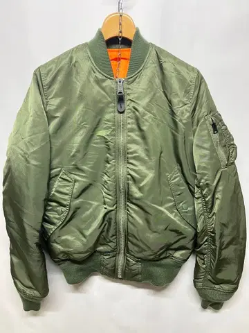 깨끗한 알파 인더스트리 MA-1 플라이트 자켓 그린 사이즈 S