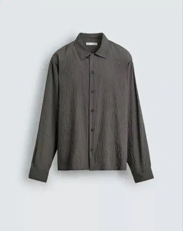 ZARA 주름 가공 스트라이프 패턴 플루이드 셔츠 M
