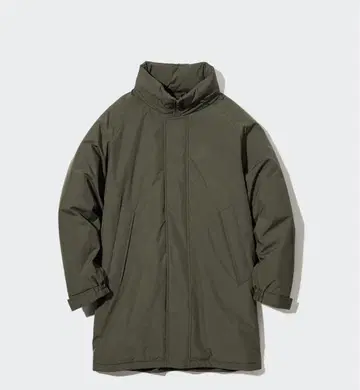 유니클로 다운 코트 카키 M