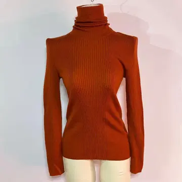 GEORGES RECH 터틀넥 [ M 상당 ] 적갈색 울 100% 슬림