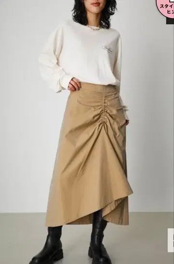 [택 포함 새상품] AZUL 개더 플레어 스커트 S 정가 5830엔