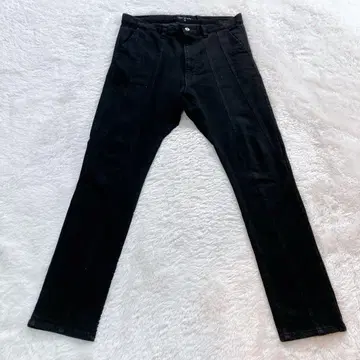 NO ID. BLACK 사이즈 3 L 상당 블랙 데님 테이퍼드 택