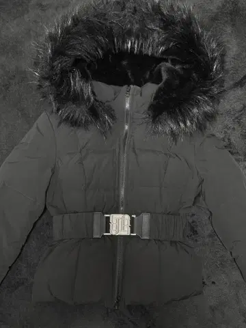 GYDA 다운 자켓 벨트 포함, 퍼 포함