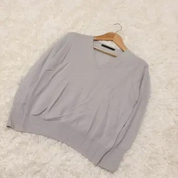 Spick & Span 캐시미어 100% V넥 니트 연한 그레이지