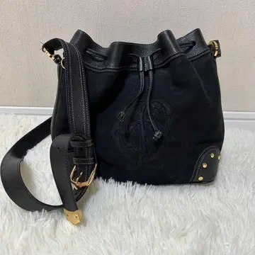 레어 GOLDPFEIL 가죽 블랙 복조리 숄더백