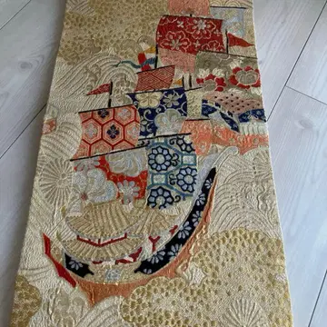 앤티크 마루오비 배 직조 고급 순수 실크 다이쇼 로망 N2-88