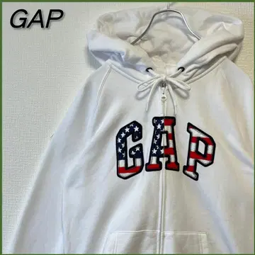 GAP 갭 성조기 패턴 로고 집업 후드티