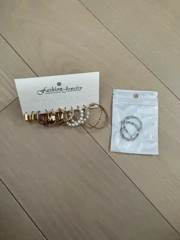 후프 귀걸이 세트 골드 실버