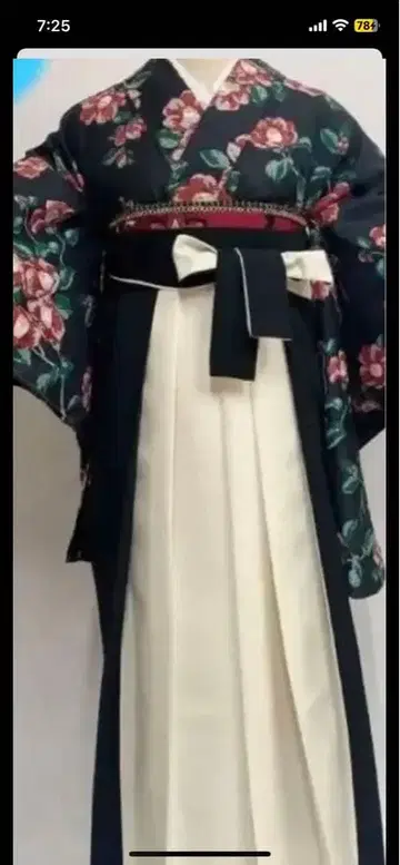 졸업식 하카마 조리 백 머리 장식 7점 세트