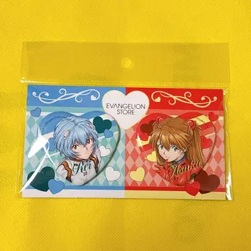 신세기 에반게리온 14주년 기념 페어 하트형 캔뱃지 아스카 아야나미 레이