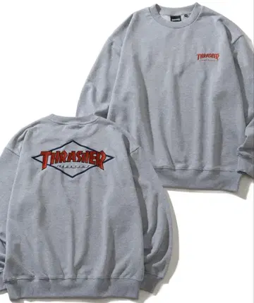 [ THRASHER ] 쭈리 아트 워크 디자인 오버 사이즈 크루넥 맨투맨