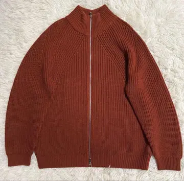 BATONER 니트 시그니처 스웨터 지퍼 드라이버스 니트