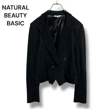 내추럴 뷰티 베이직 숏 기장 테일러드 자켓 블랙 어깨 패드 없음 M