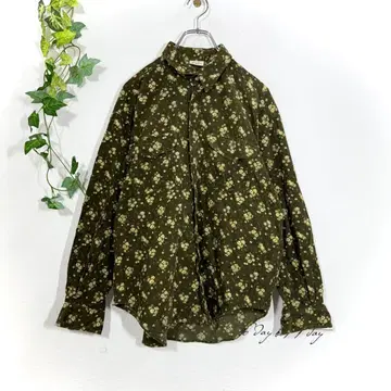 fancy free 꽃무늬 코듀로이 셔츠 일본제 맨즈라이크 카키