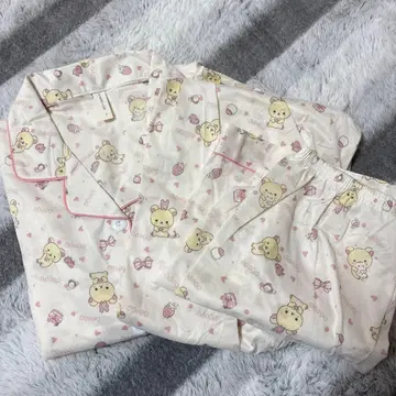 코리락쿠마 파자마 룸웨어 3종 세트 핑크 리락쿠마 반팔