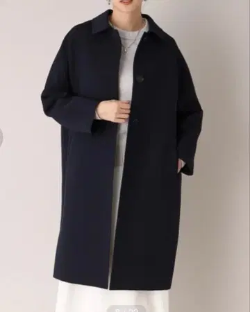 언타이틀 코쿤 실루엣 스텐카라 코트 빅 사이즈 3L 네이비