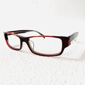 미사용 ESPRIT 스퀘어 안경 프레임 남녀 공용 스프링 경첩 레드 계열