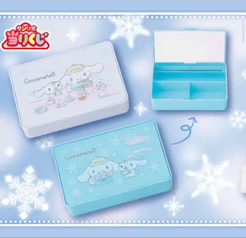 [새상품] 시나모롤 당첨 복권 거울 포함 소품함 블루 화이트