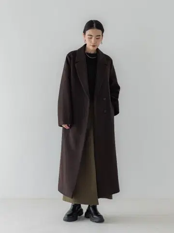 crewre 조절 울 롱 코트 다크 브라운 2 새상품급!