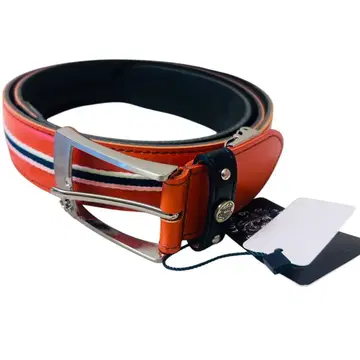 [미사용 새상품] 시나코바 벨트 소가죽 남성용 오렌지 일본제