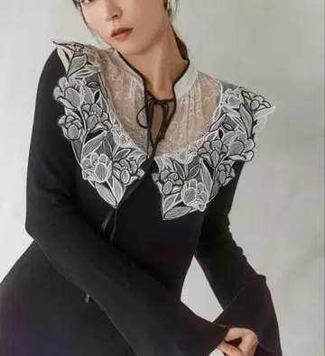 SNIDEL 스나이델 자수 칼라 도킹 원피스