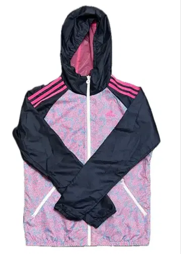 컨디션 최상 아디다스 후드티 윈드 브레이커 클라이마스톰 꽃무늬 올 패턴