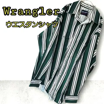 Wrangler 랭글러 웨스턴 셔츠 스트라이프 긴팔 셔츠 그린