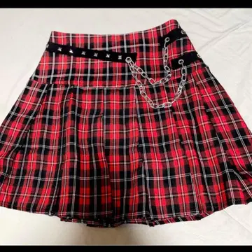 펑크 록 미니 스커트 체크 지뢰 미사미사