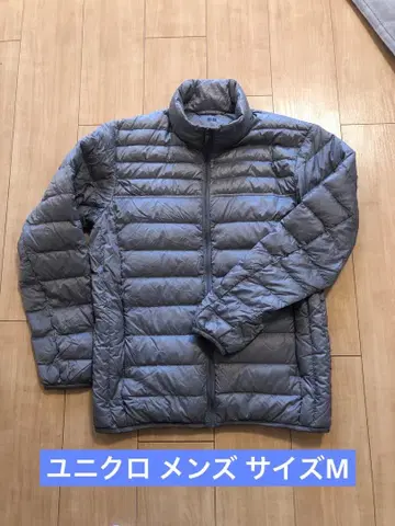 유니클로 남성용 라이트 다운 자켓 사이즈 M 그레이