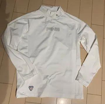 PING 화이트 긴팔 하이넥 셔츠 속기모 여성용 L