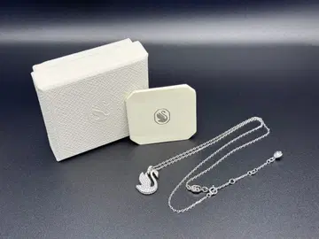 [ 미사용품 ] 스와로브스키 백조 모티브 큐빅 목걸이 박스 포함