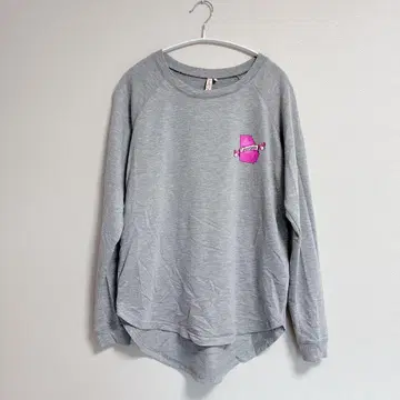 새상품급 그레이 긴팔T셔츠 핑크&BIG로고 [ S ]