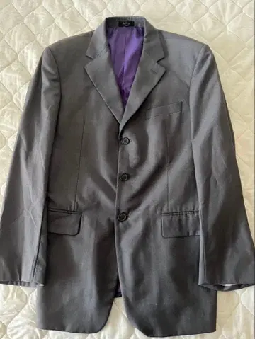 폴스미스 테일러드 자켓 보라색 멀티 스트라이프 파이핑