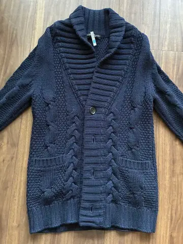 투모로우랜드 울 100% 네이비 롱 가디건 M