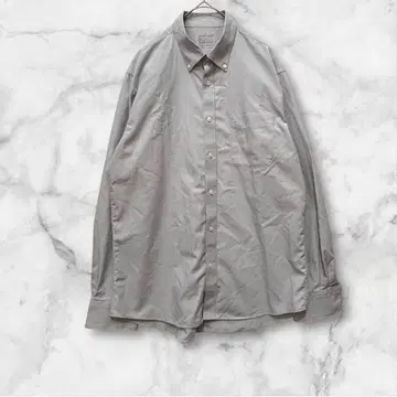 [무인양품] 긴팔 버튼다운 셔츠 면 100% 오피스 라이트 그레이 L