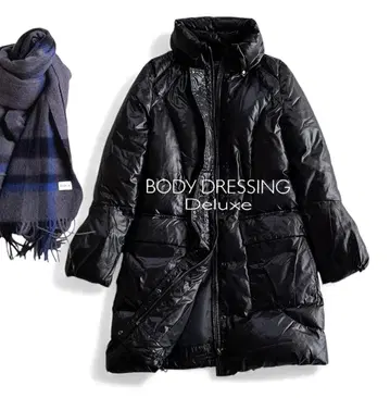 새상품급 바디 드레싱 디럭스 고급 경량 A라인 스탠드 카라 다운 코트