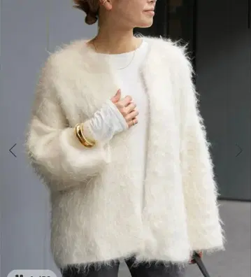 Deuxieme Classe PORTMIX 크루넥 가디건 화이트