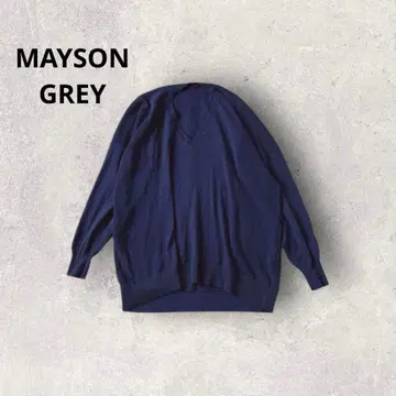 메이슨 그레이 스웨터 오버 사이즈 V넥 풀오버 돌먼 소매