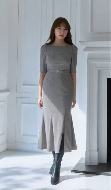 Herlipto 하운드투스 체크 패턴 원피스