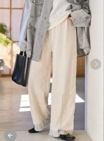 [ 완판템 ] FREAK'S STORE 레이스 패치워크 팬츠 내추럴