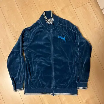 PUMA 벨로아 트랙 자켓 좋은 배색 리브라인 자수 로고 M 푸마