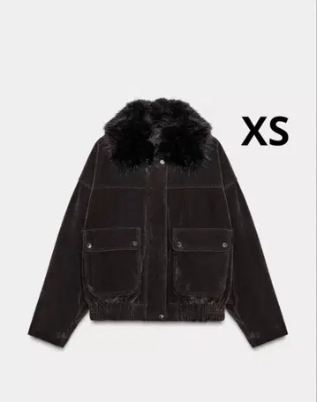 ZARA 인조 모피 라펠 오버 사이즈 봄버 자켓 새상품, 미사용