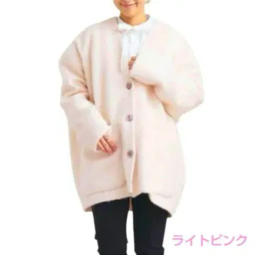 미사용품 yori 울모헤어 샤기 자켓 라이트 핑크