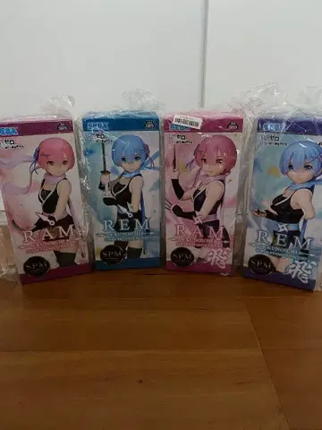 4체 세트 Re: 제로 렘 라무 리제로 피규어 쿠노이치 묶음 판매