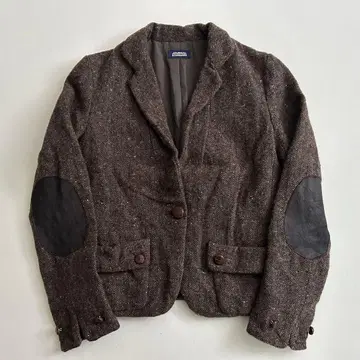 저널 스탠다드 트위드 자켓 브라운 엘보우 패치