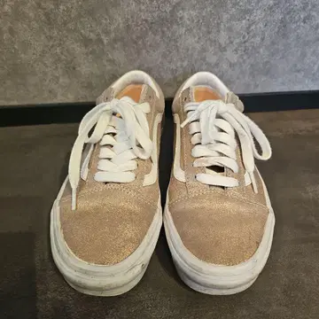VANS 핑크 골드 라메 스니커즈