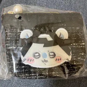 트위드 티슈 파우치 치이카와 (먼작귀) 리본 화장품 소품함 파우치 모몽가